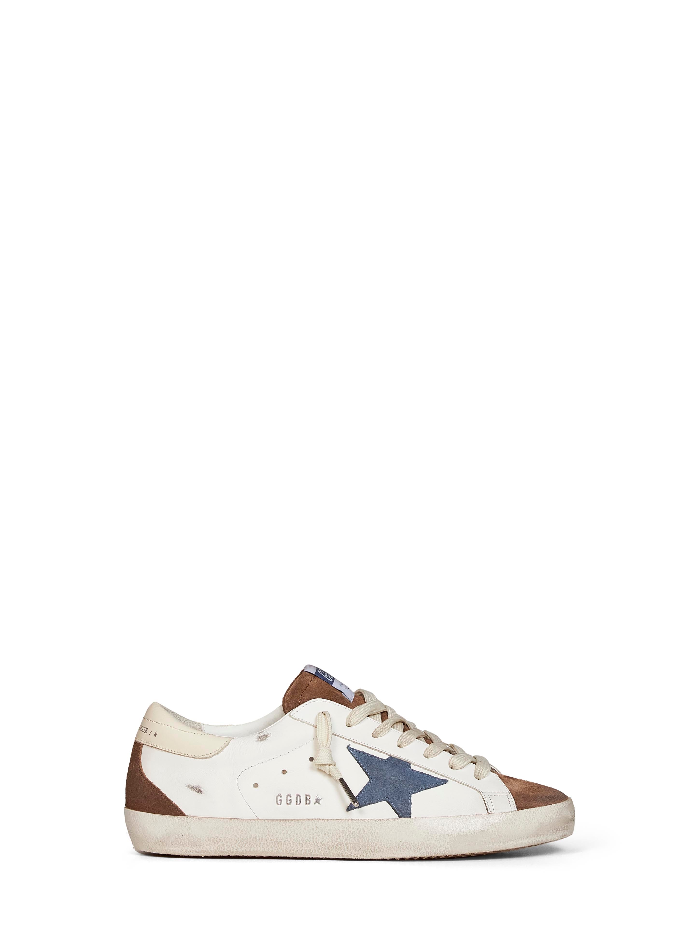 Golden Goose Men White Leather Super-Star Sneakers