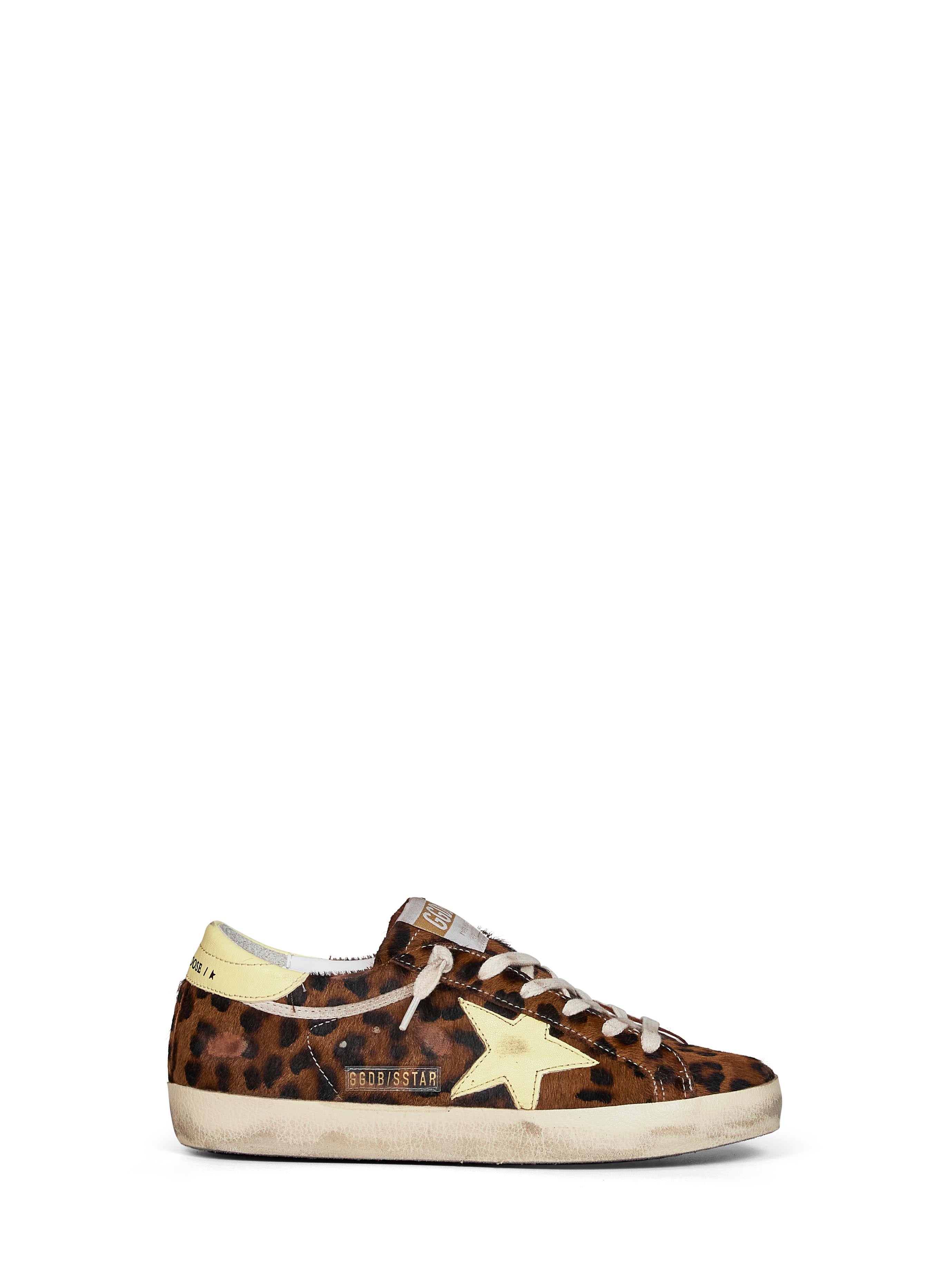 Golden Goose Women Leopard-Print Pony Skin Super-Star Sneakers