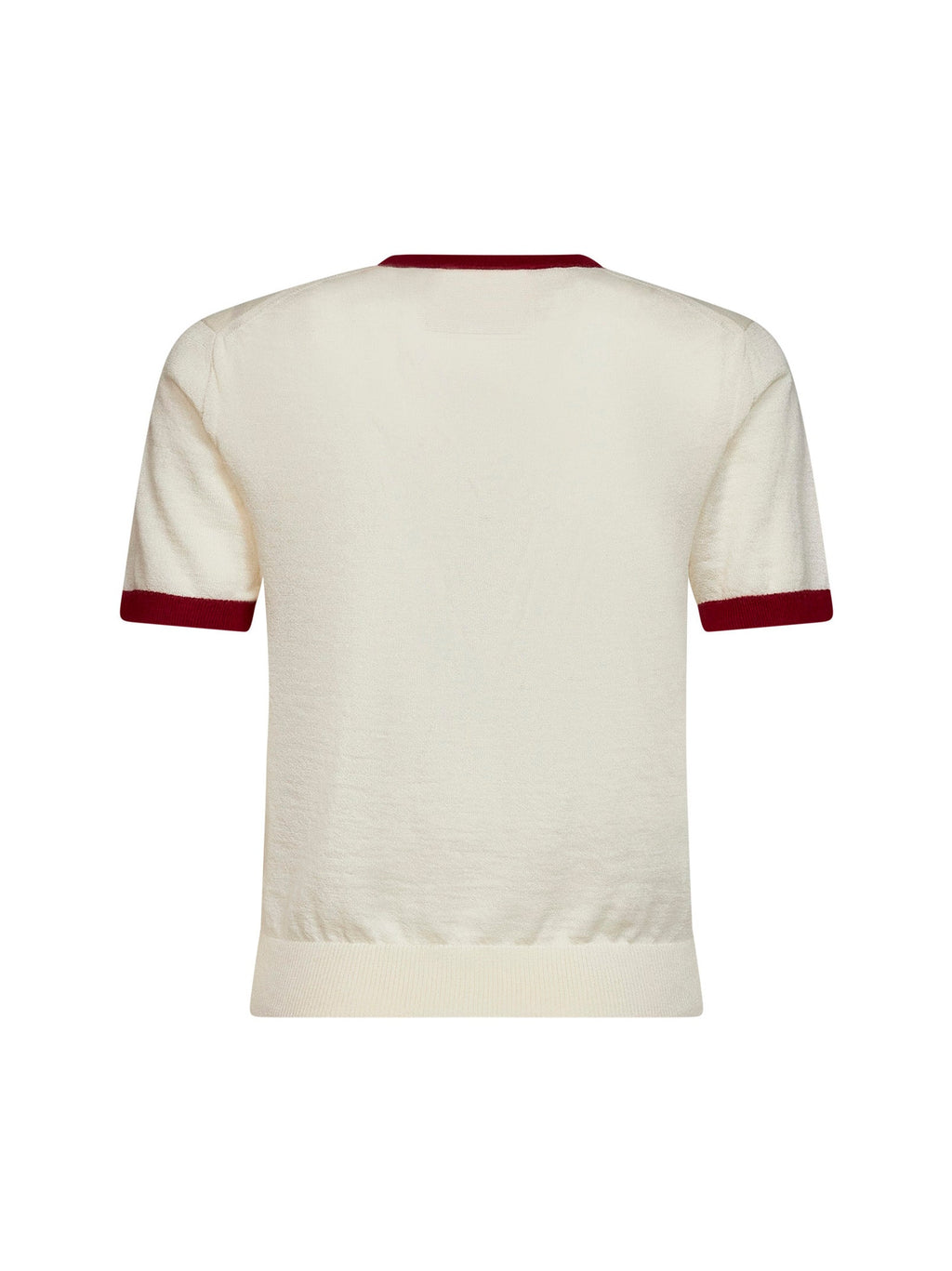 Guest In Residence Women Cream Cashmere Knit Airy Ringer T-Shirt