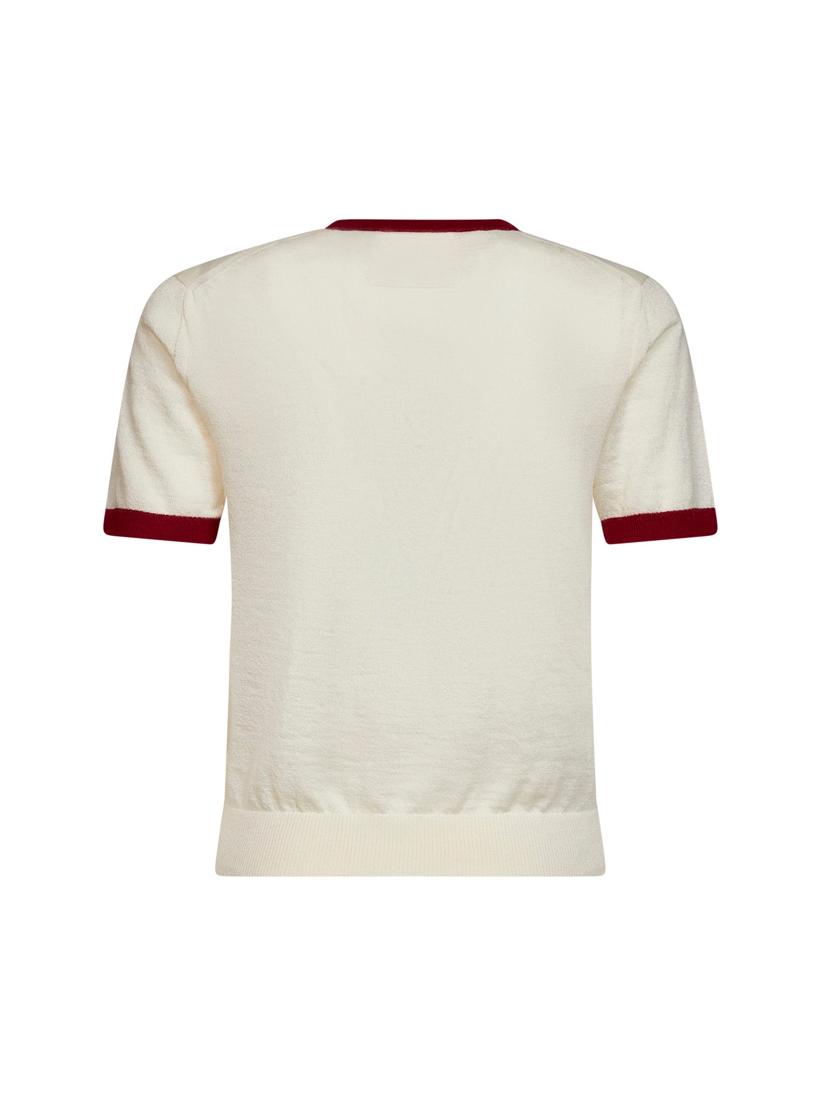 Guest In Residence Women Cream Cashmere Knit Airy Ringer T-Shirt