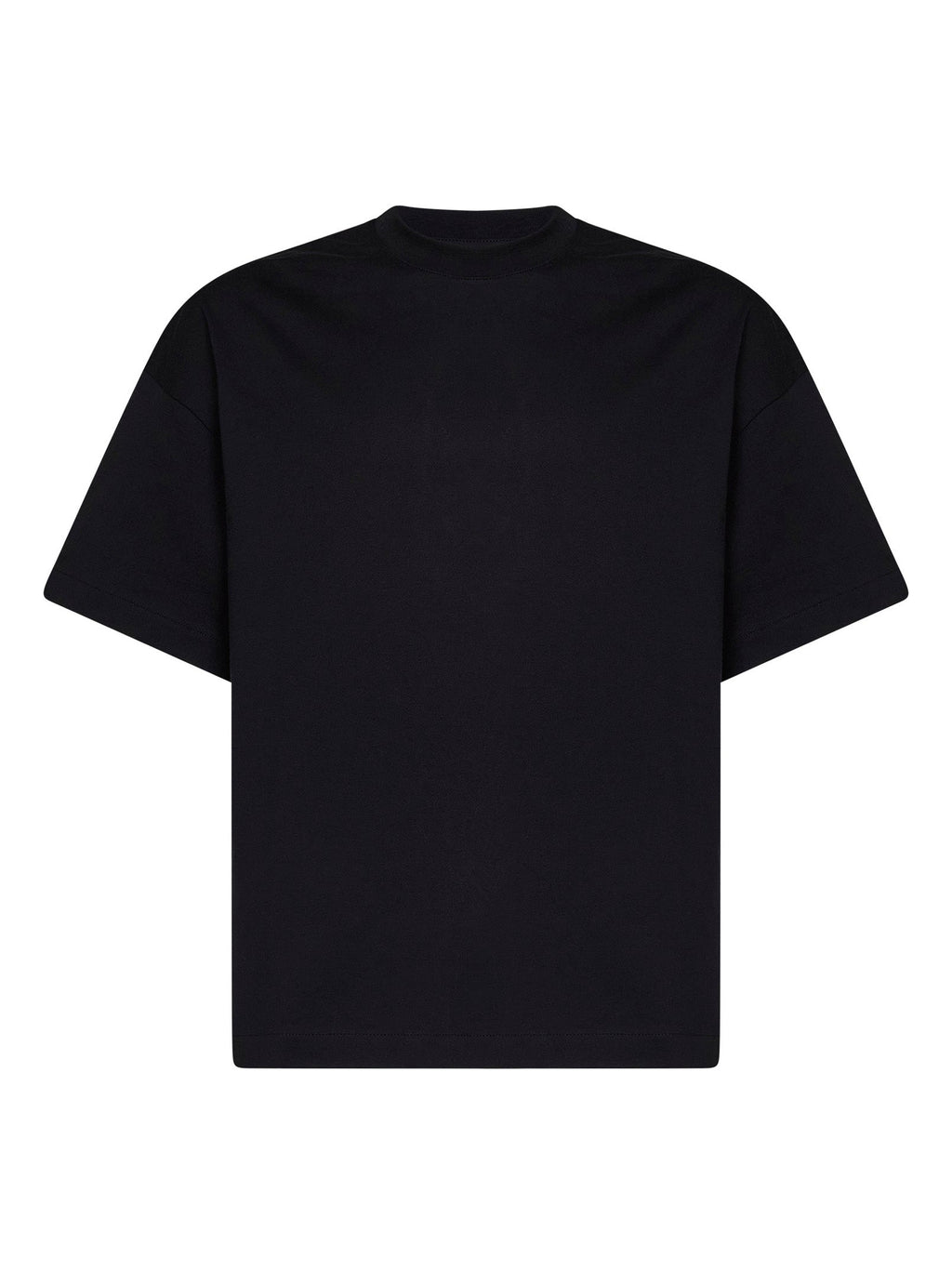 Jil Sander Men Black Cotton Boxy T-Shirt With Jil Sander Logo