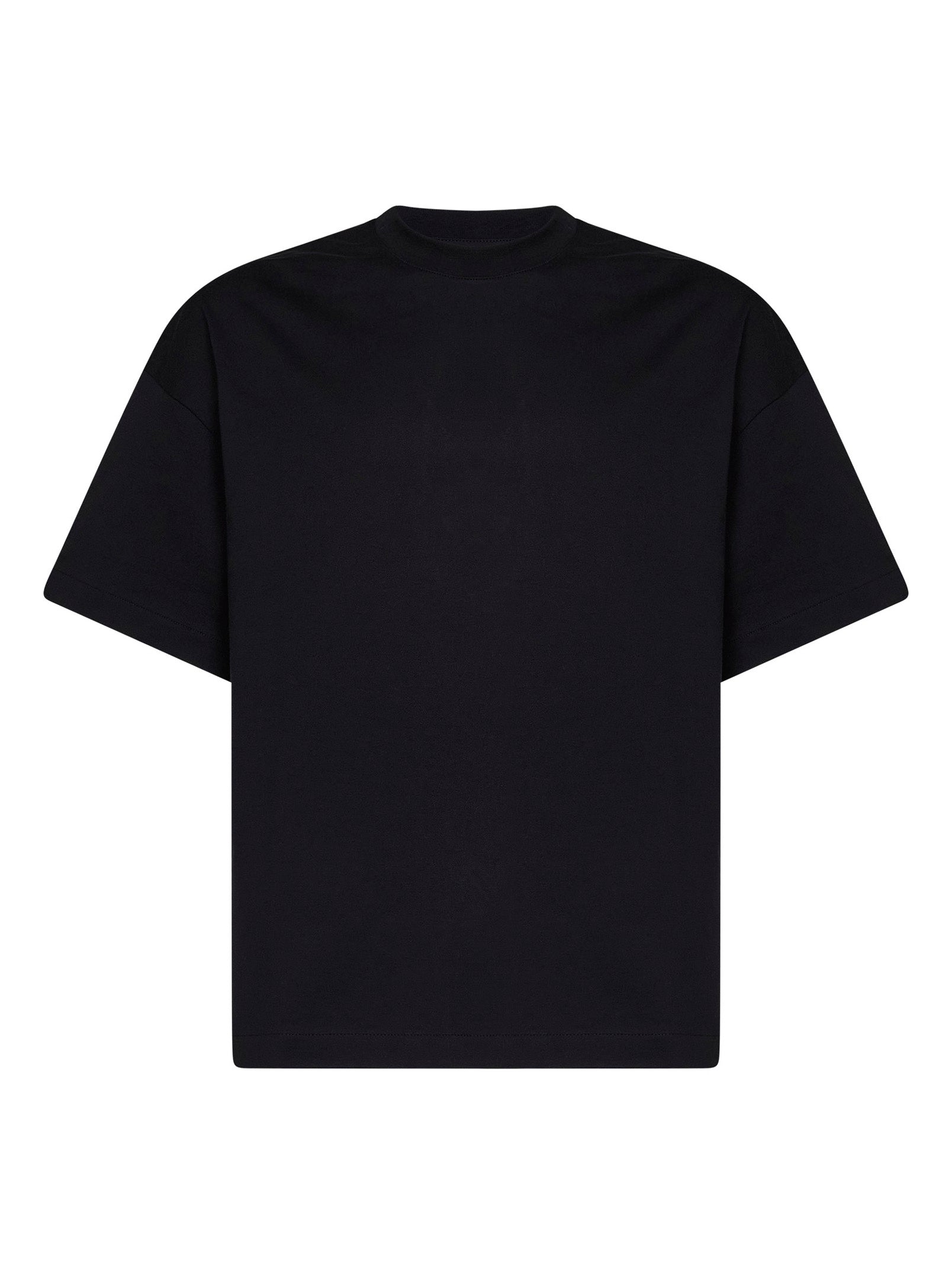 Jil Sander Men Black Cotton Boxy T-Shirt With Jil Sander Logo