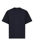 Jil Sander Men Midnight Blue Cotton Boxy T-Shirt With Jil Sander Logo
