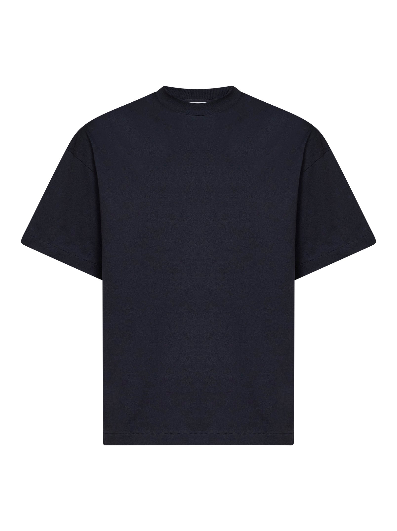 Jil Sander Men Midnight Blue Cotton Boxy T-Shirt With Jil Sander Logo