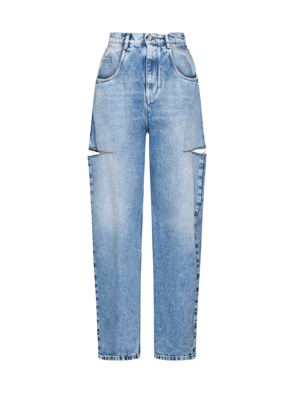 Maison Margiela Women High-Waisted Wide-Leg Cut-Out Jeans