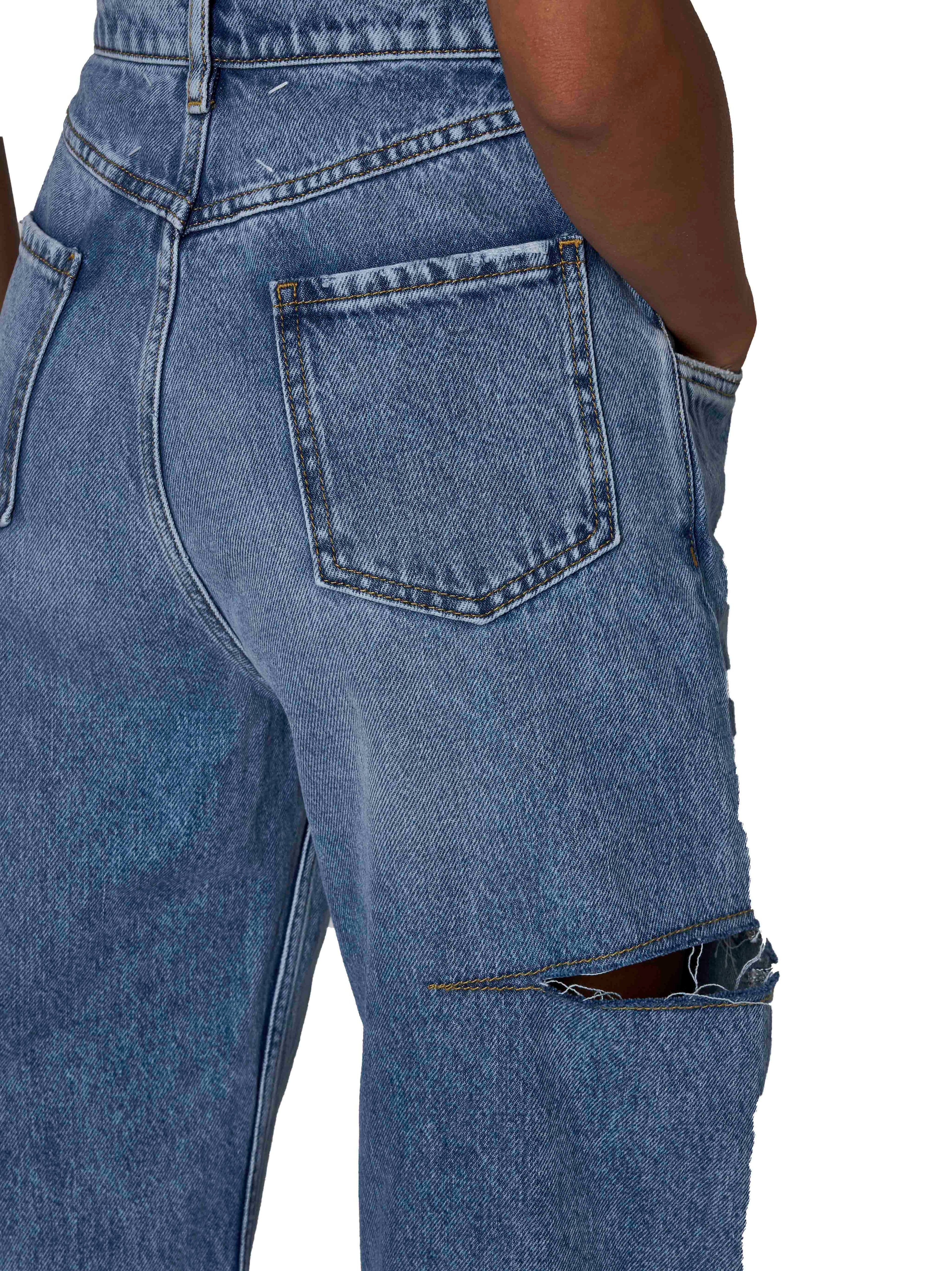 Maison Margiela Women High-Waisted Wide-Leg Cut-Out Jeans