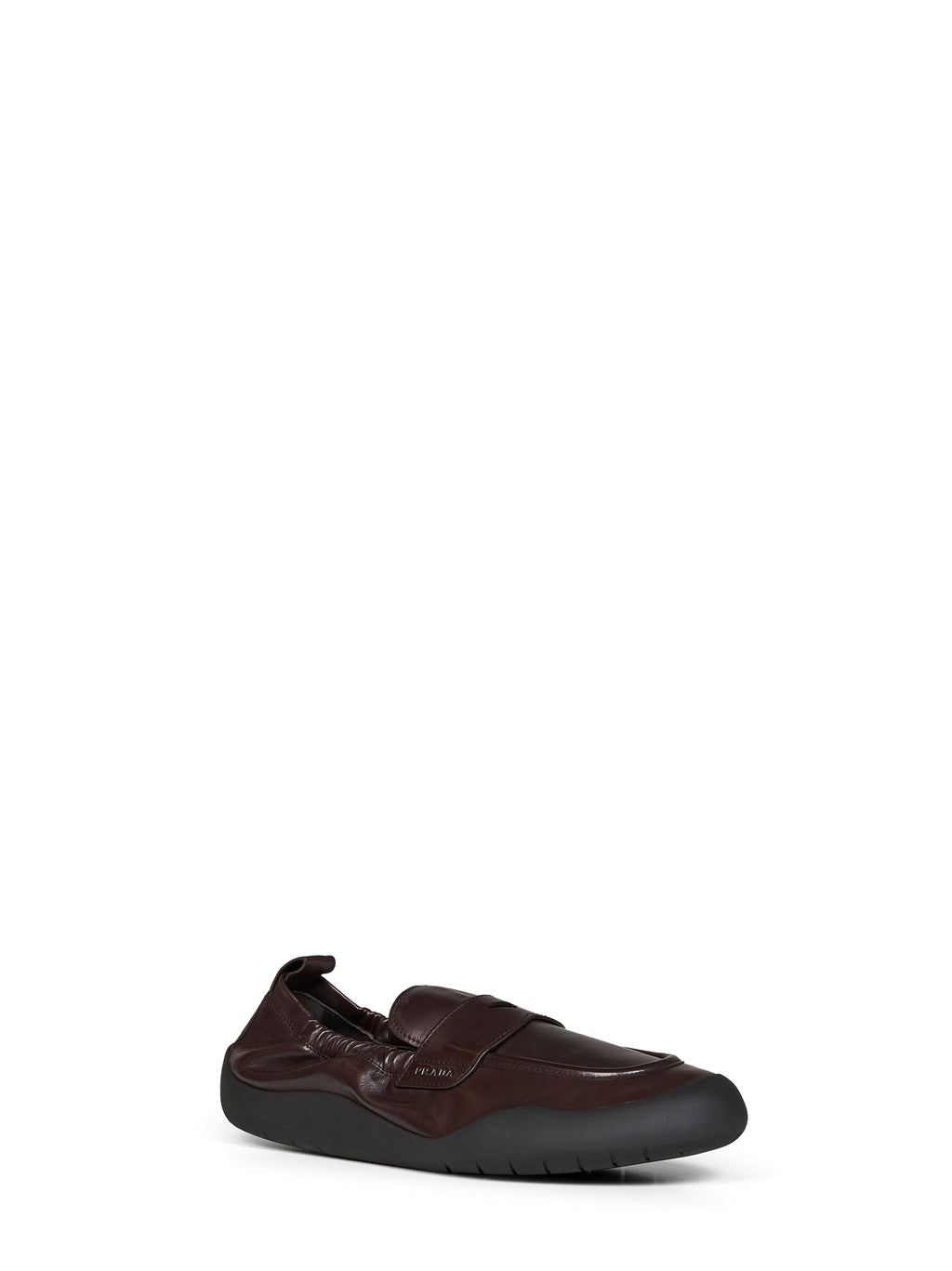 Prada Calzature Men Dark Brown Leather Speedrock Loafers