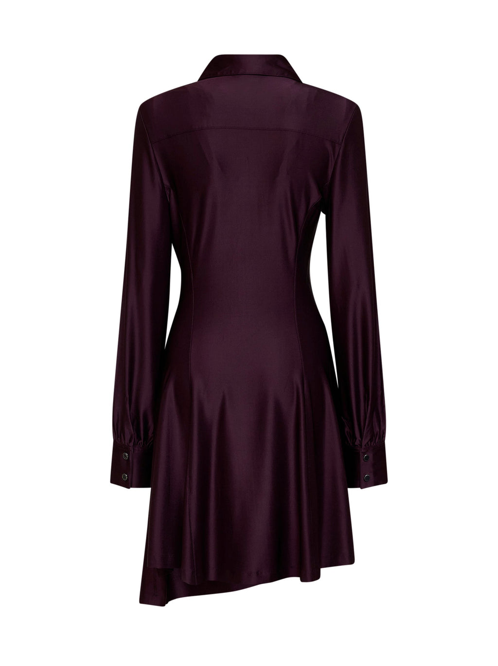 Rabanne Women Magenta Purple Jersey Asymmetric Gathered Mini Dress
