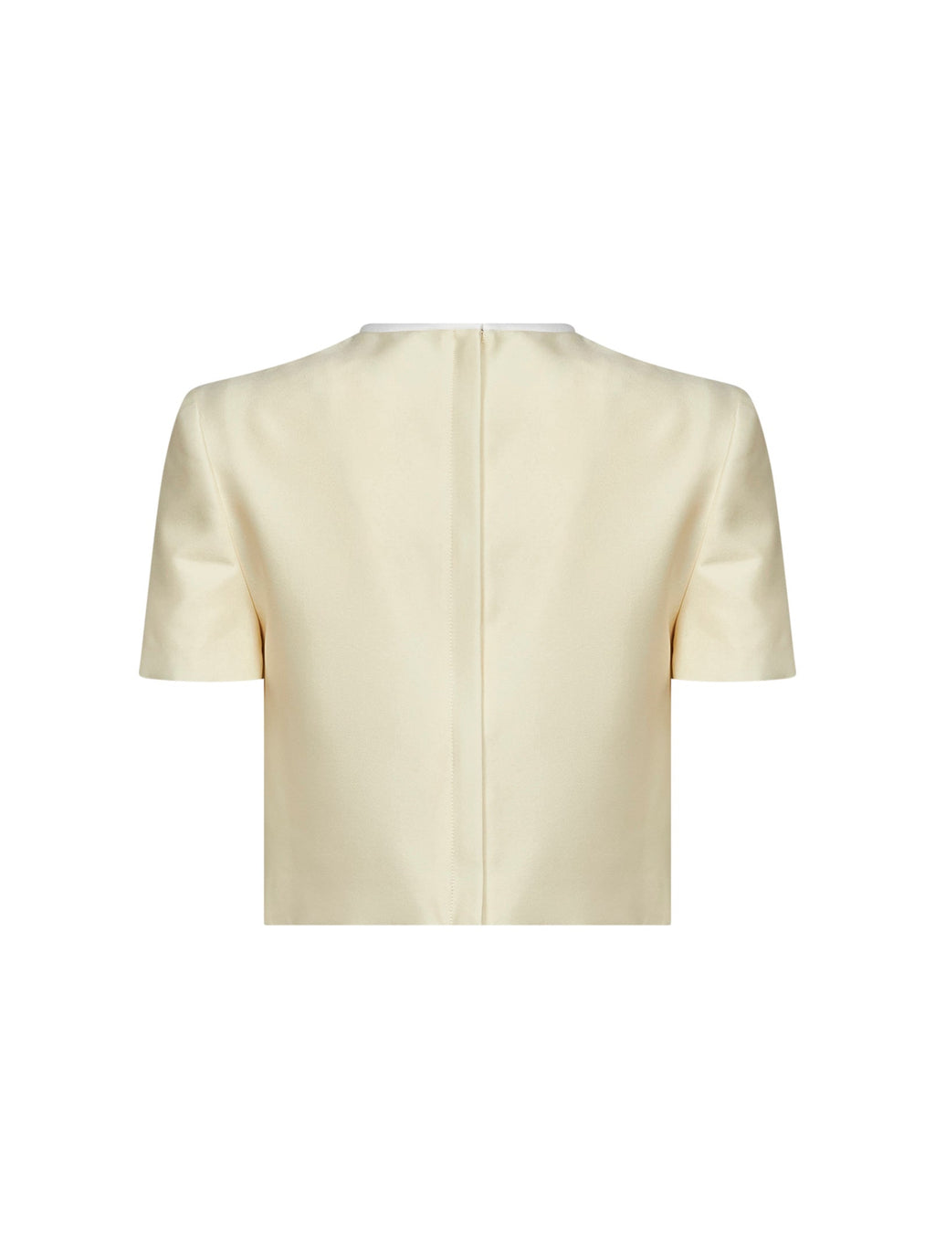 Self Portrait Women Yellow Taffeta Cropped Top With Bow Detail