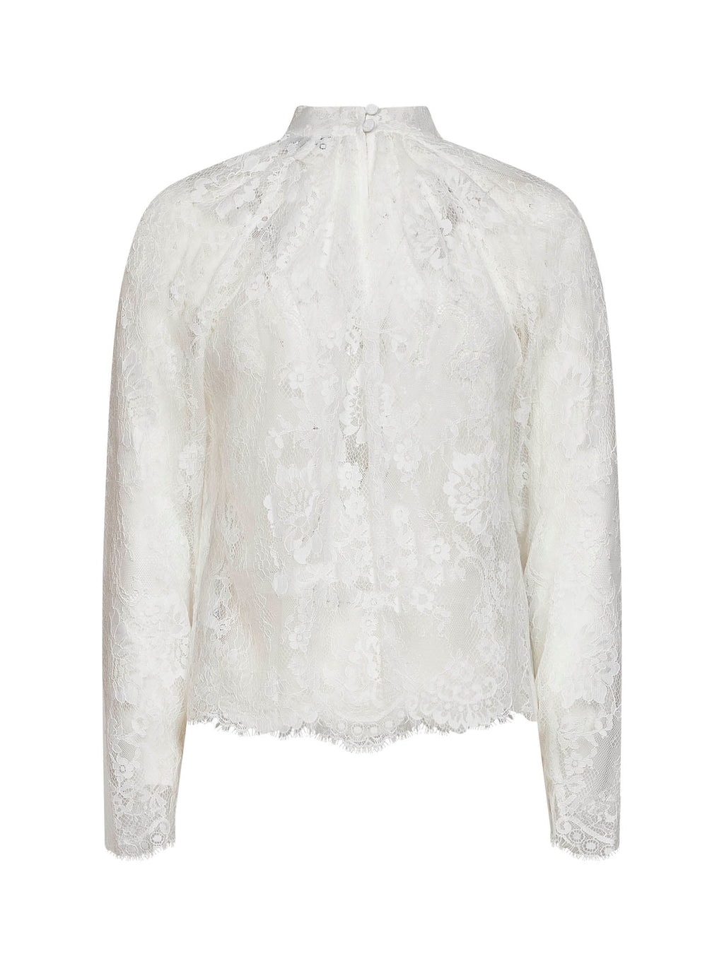 Self Portrait Women White Lace Long-Sleeved Blouse
