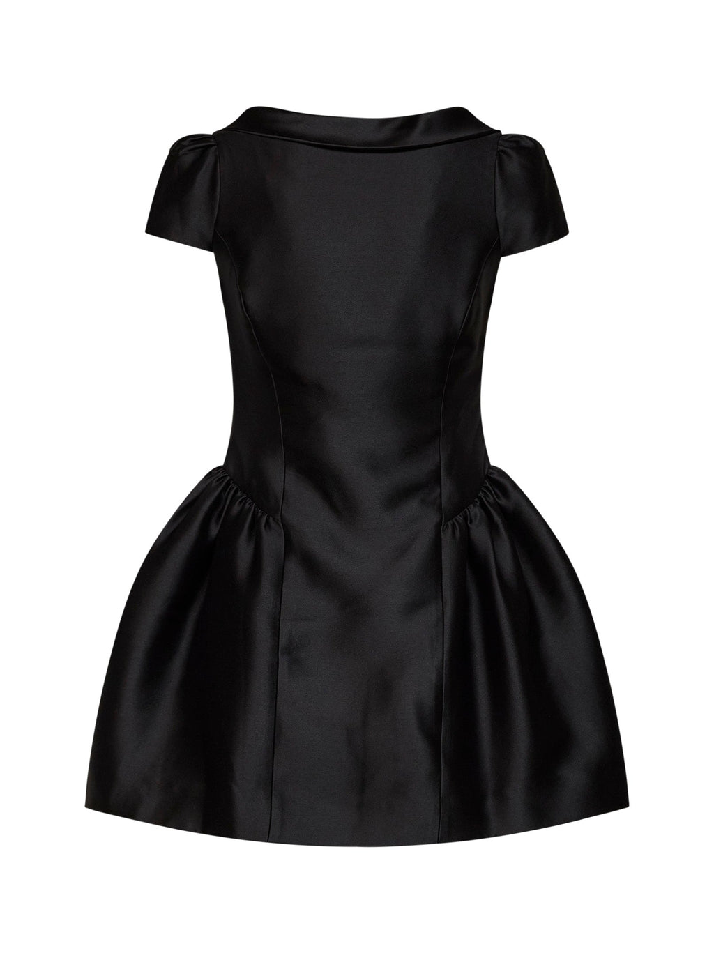 Self Portrait Women Black Taffeta Collared Minidress
