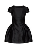 Self Portrait Women Black Taffeta Collared Minidress