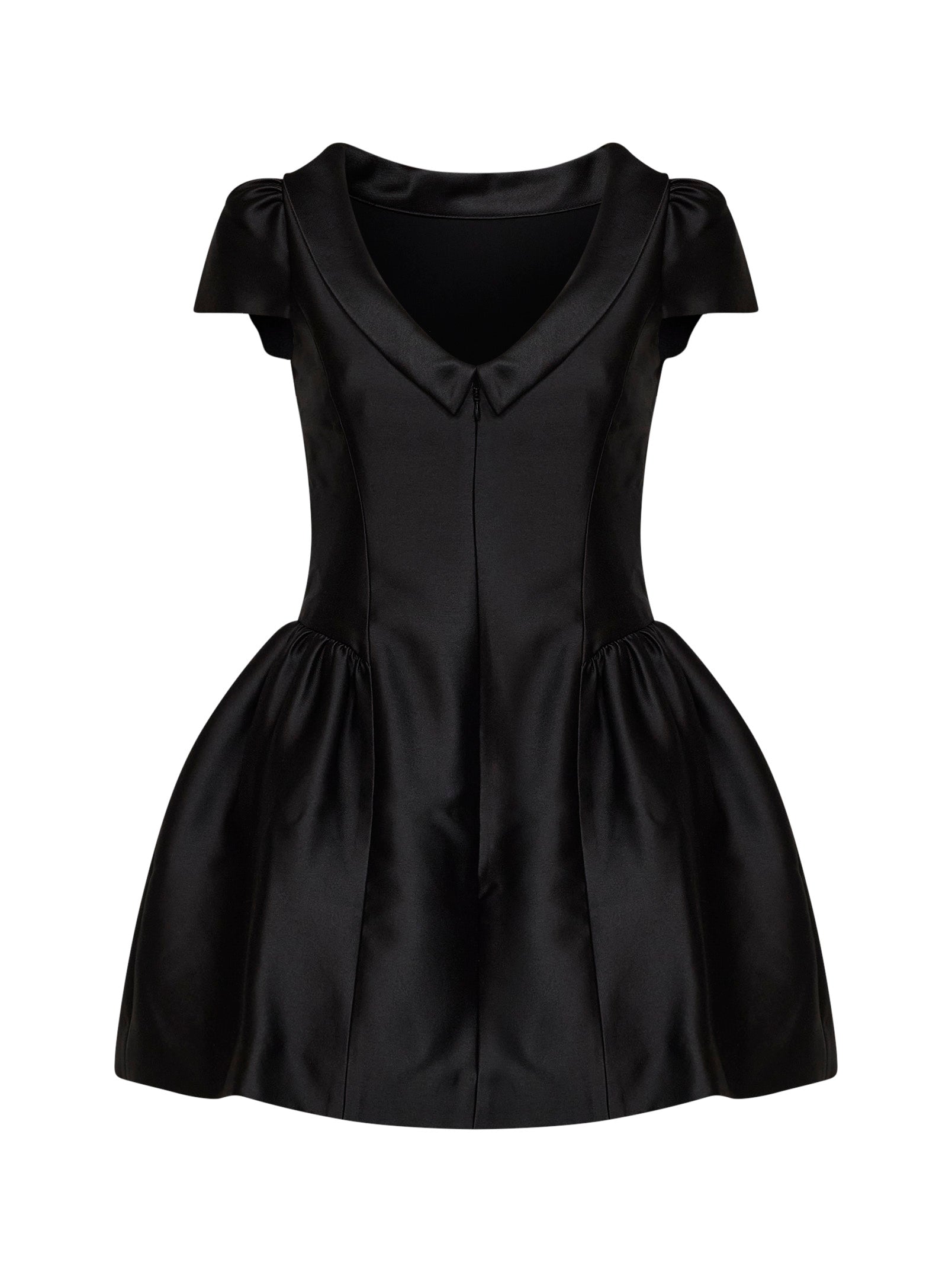 Self Portrait Women Black Taffeta Collared Minidress