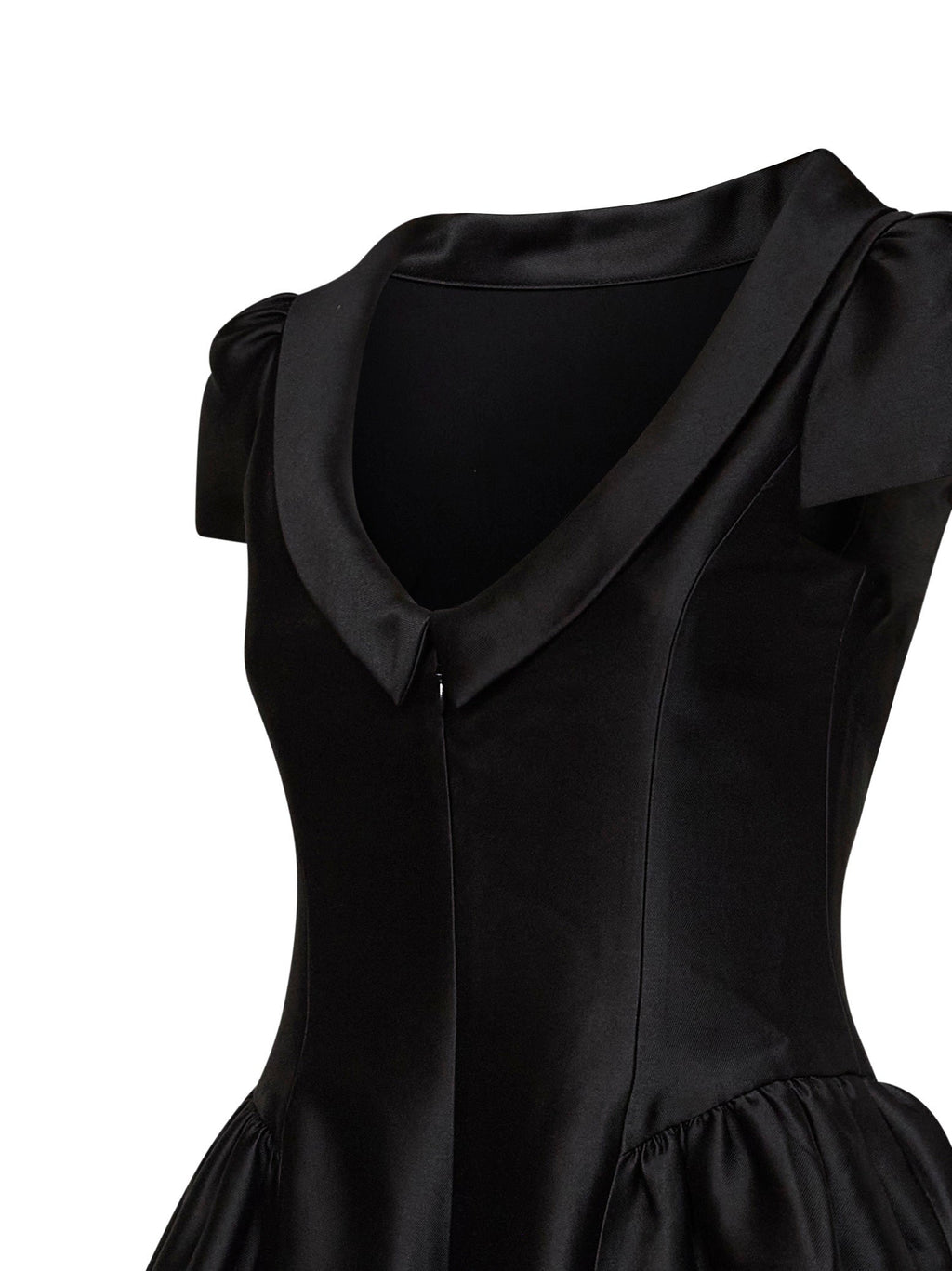 Self Portrait Women Black Taffeta Collared Minidress