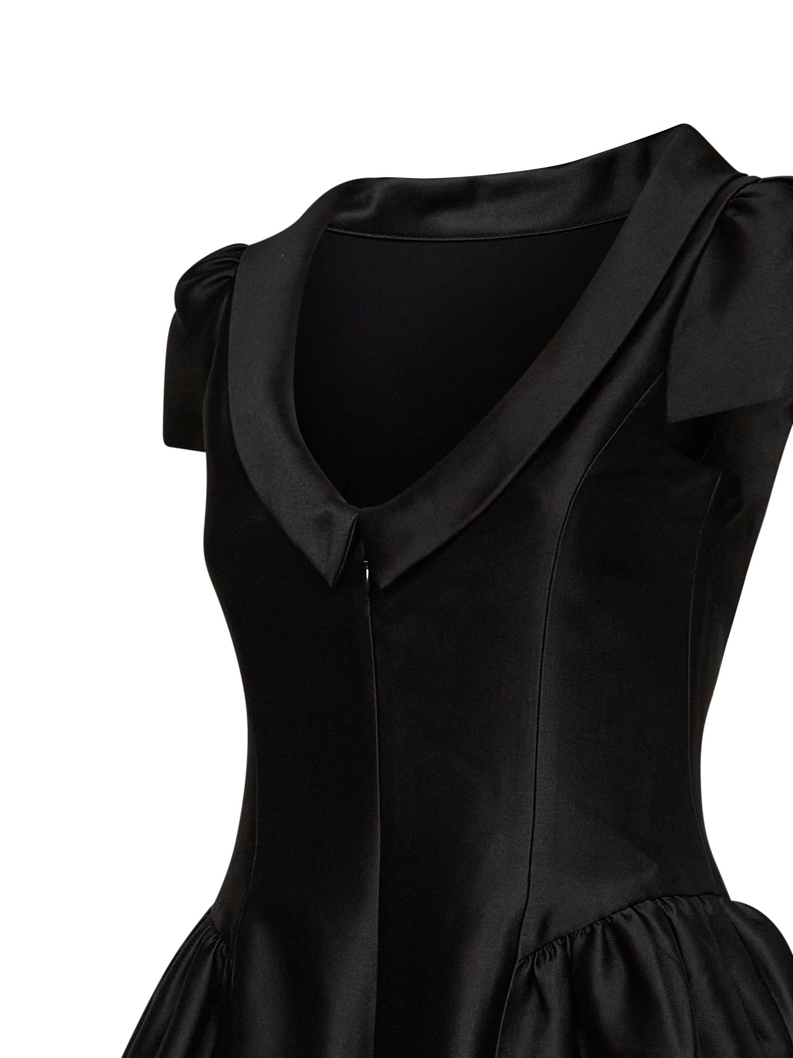 Self Portrait Women Black Taffeta Collared Minidress