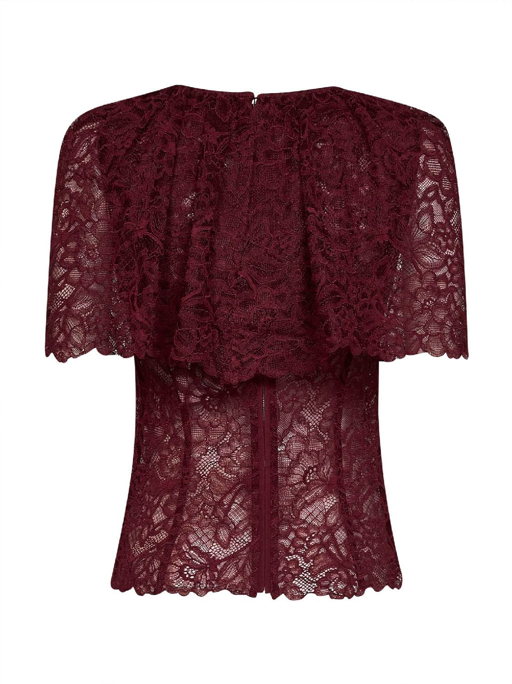 Self Portrait Women Burgundy Lace Cape Top