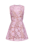 Self Portrait Women Pink Macramé Lace Mini Dress