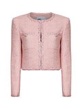 Self Portrait Women Pink Bouclé Jacket With Braided Trimmings