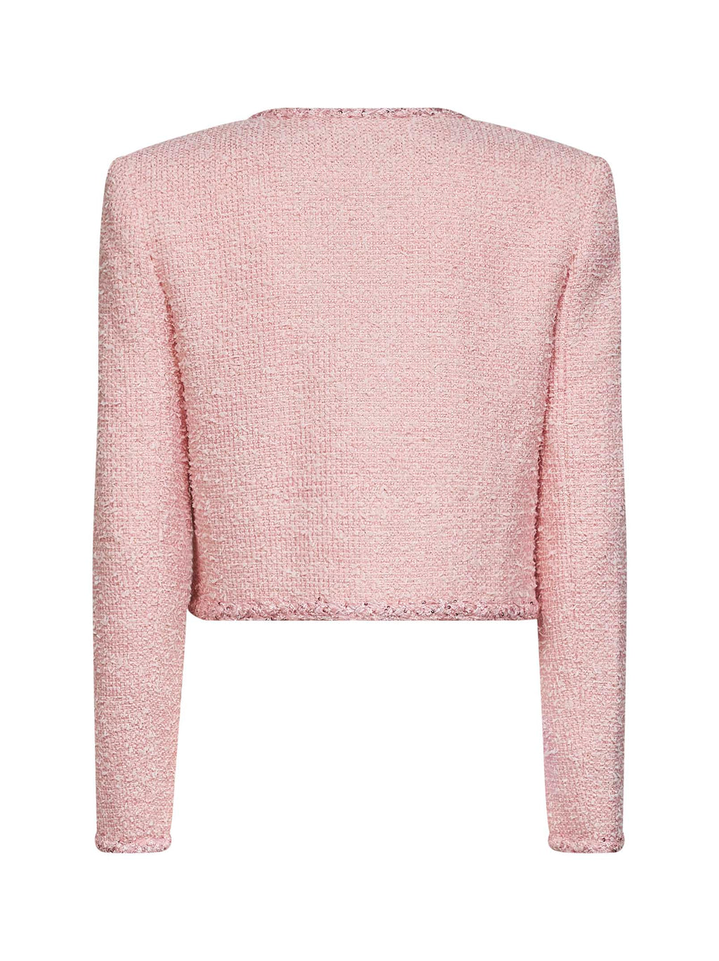 Self Portrait Women Pink Bouclé Jacket With Braided Trimmings