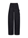 Self Portrait Women Indigo Denim Cargo Jeans