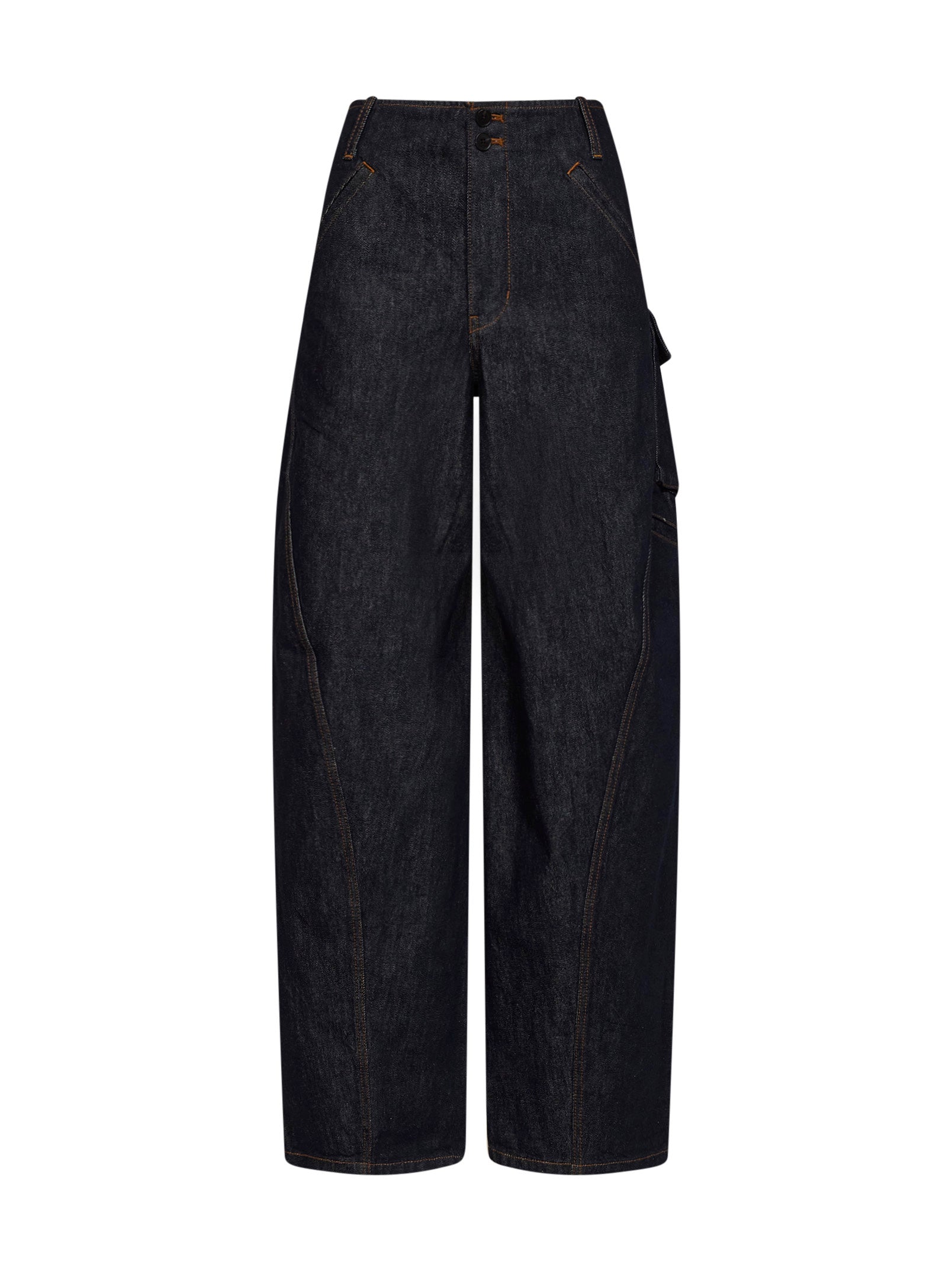 Self Portrait Women Indigo Denim Cargo Jeans