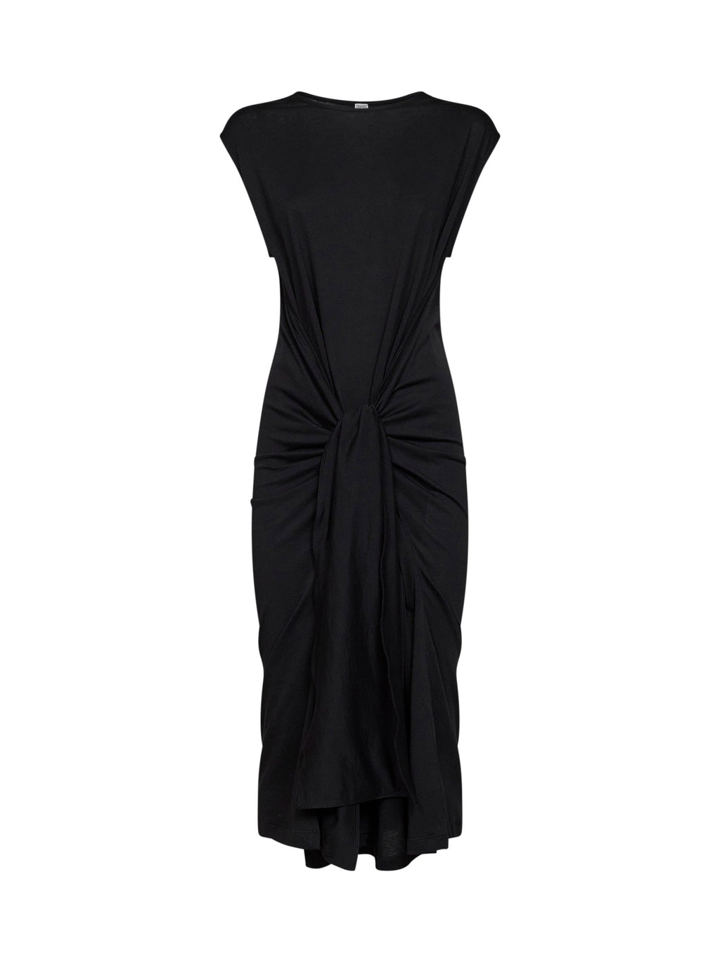 Toteme Women Black Jersey Tie-Waist Midi Dress
