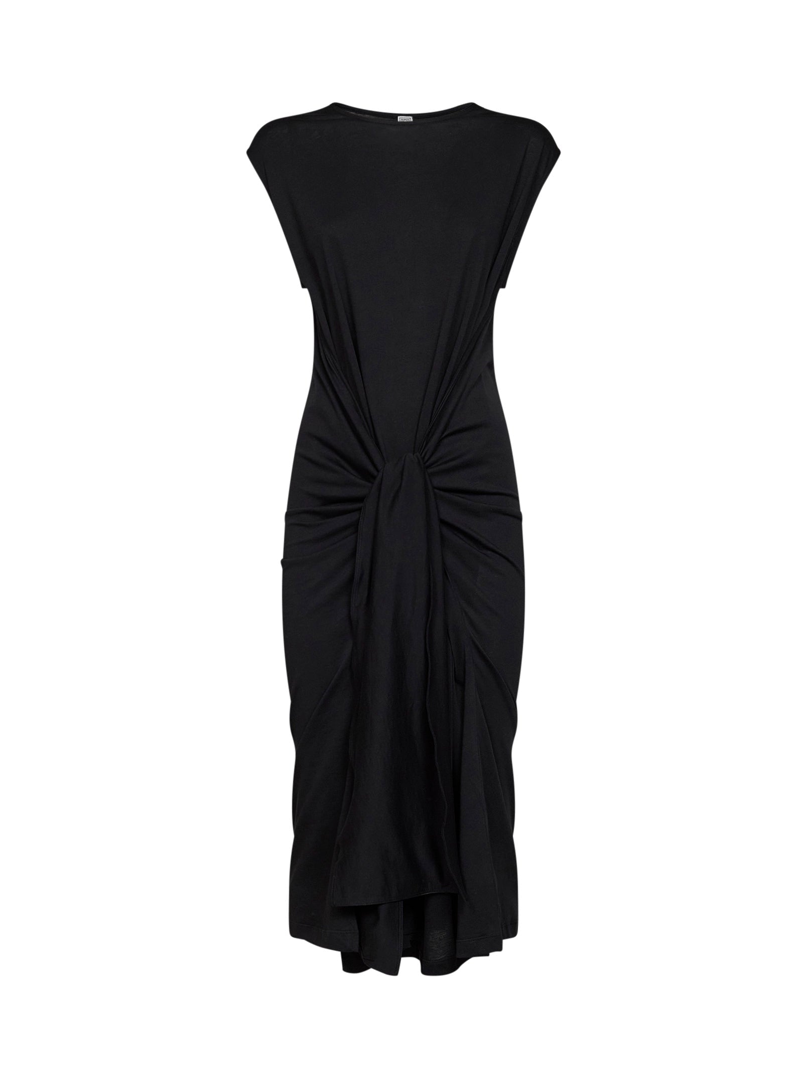 Toteme Women Black Jersey Tie-Waist Midi Dress