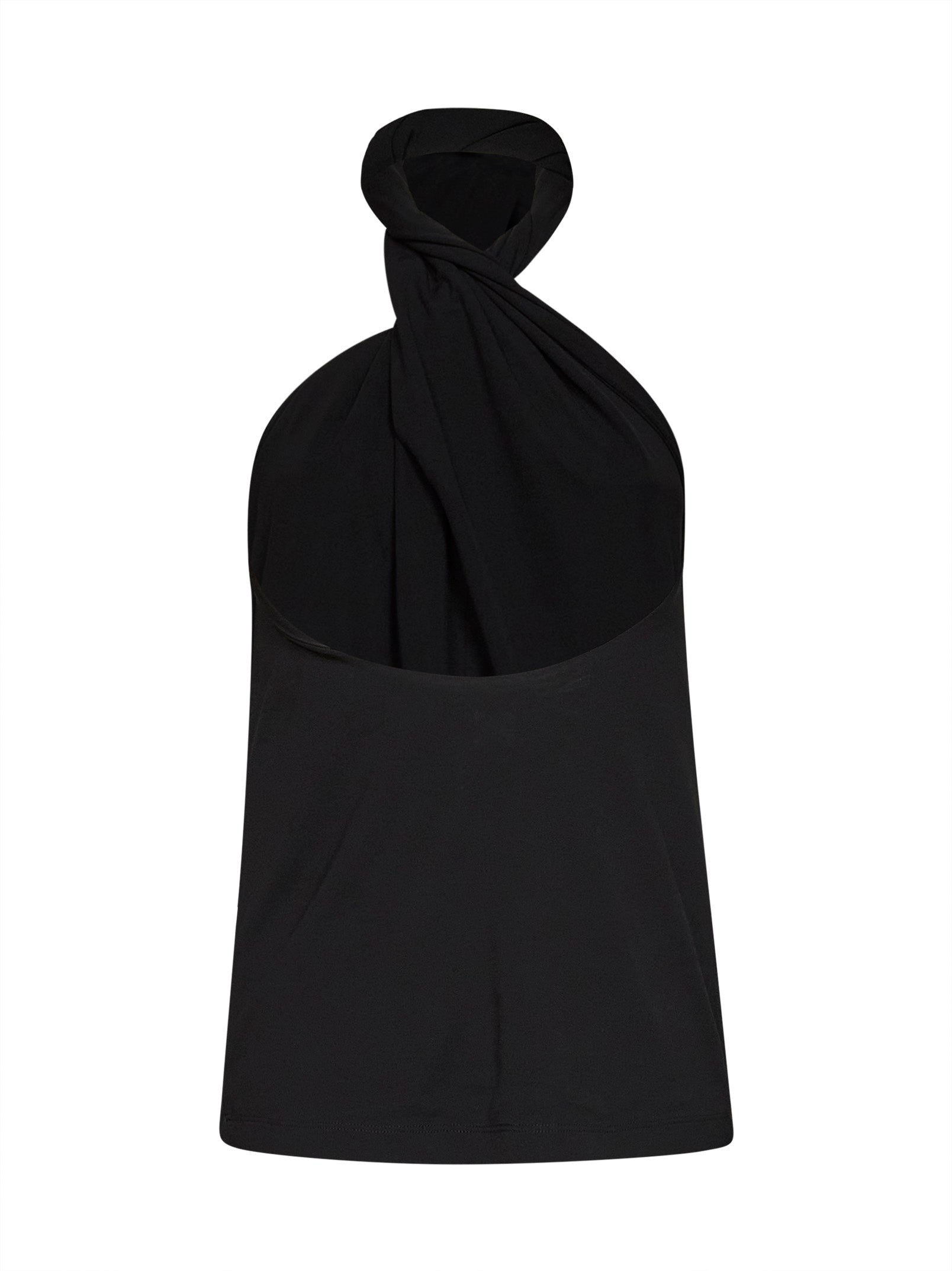 Toteme Women Black Jersey Twisted Halter Top