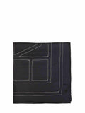 Toteme Women Black Silk Embroidered Monogram Scarf