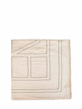 Toteme Women Ivory Silk Embroidered Monogram Scarf