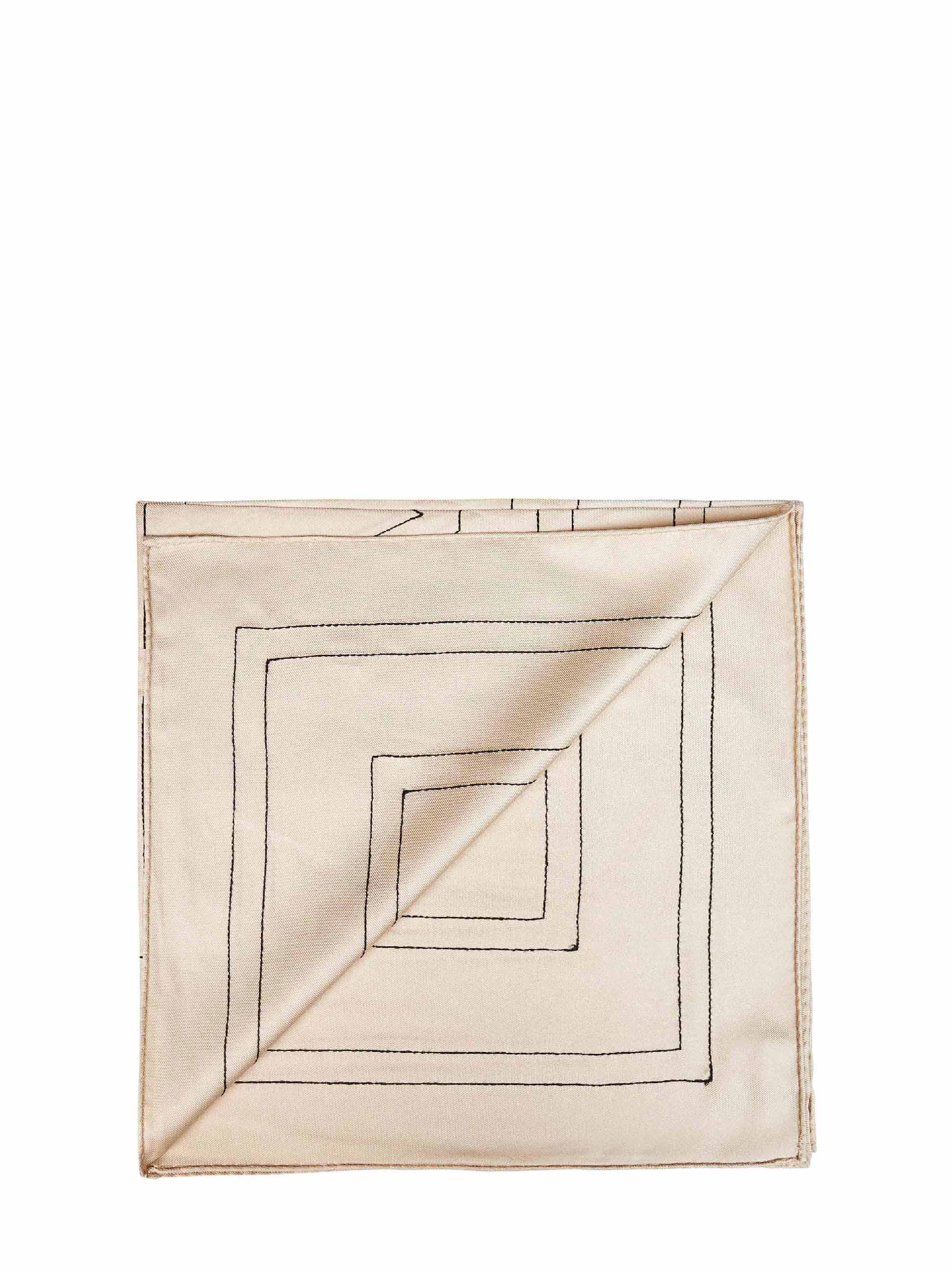 Toteme Women Ivory Silk Embroidered Monogram Scarf