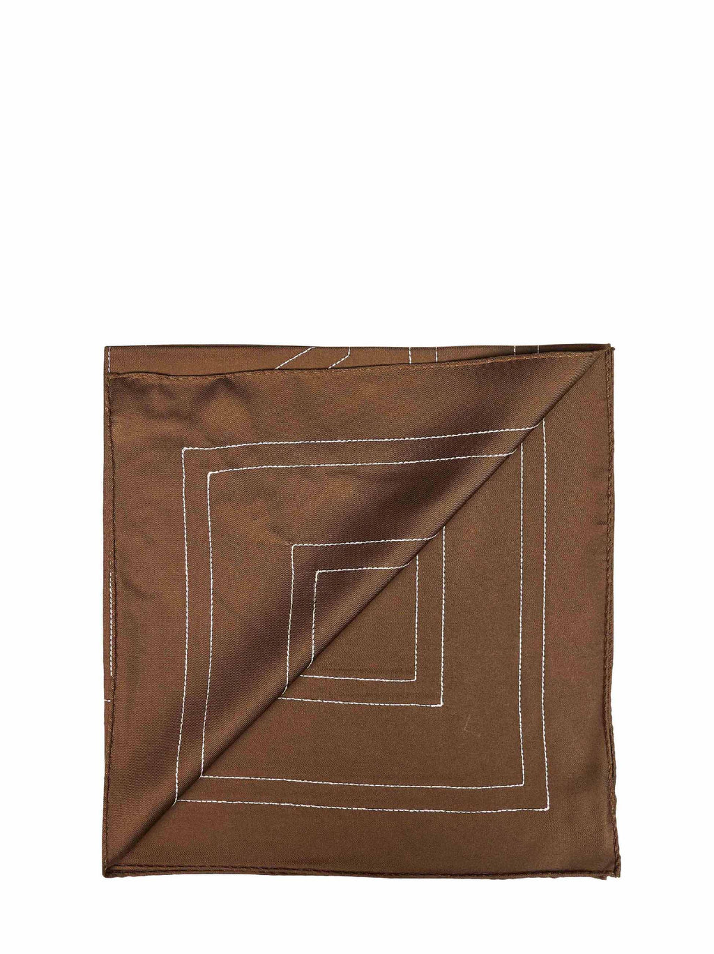 Toteme Women Mocha Silk Embroidered Monogram Scarf