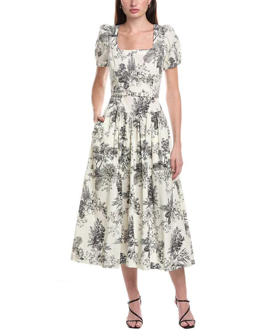 Maison Tara Stretch Poplin Short Sleeve Midi Dress