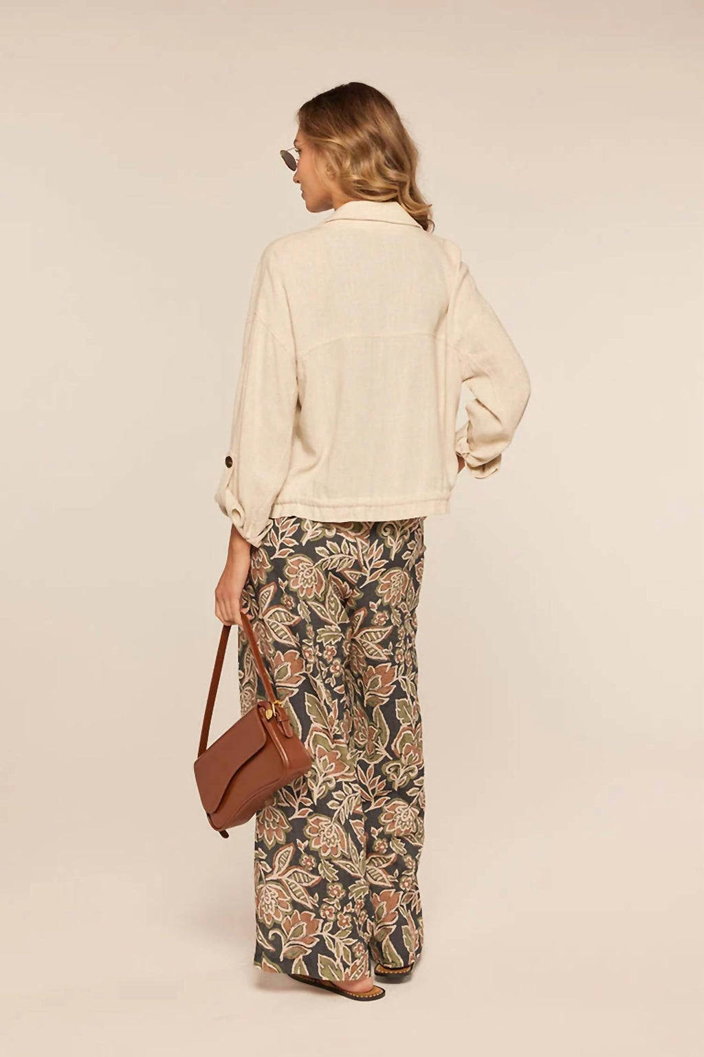 Jessie Linen Blend Jacket In Beige