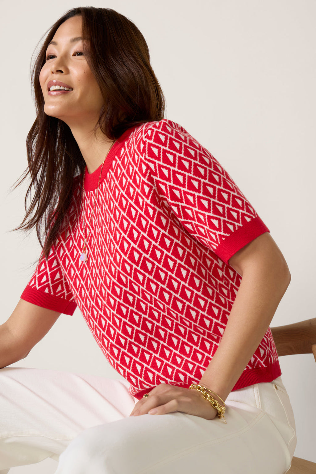 Women's Clara Geo Short Sleeve Sweater T-Shirt