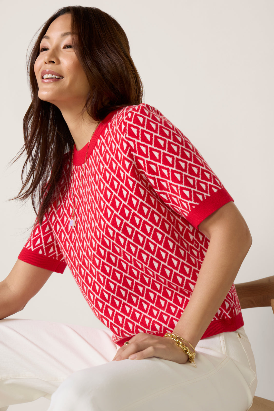 Women's Clara Geo Short Sleeve Sweater T-Shirt
