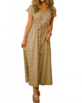 Open Back Maxi Dress In Leopard