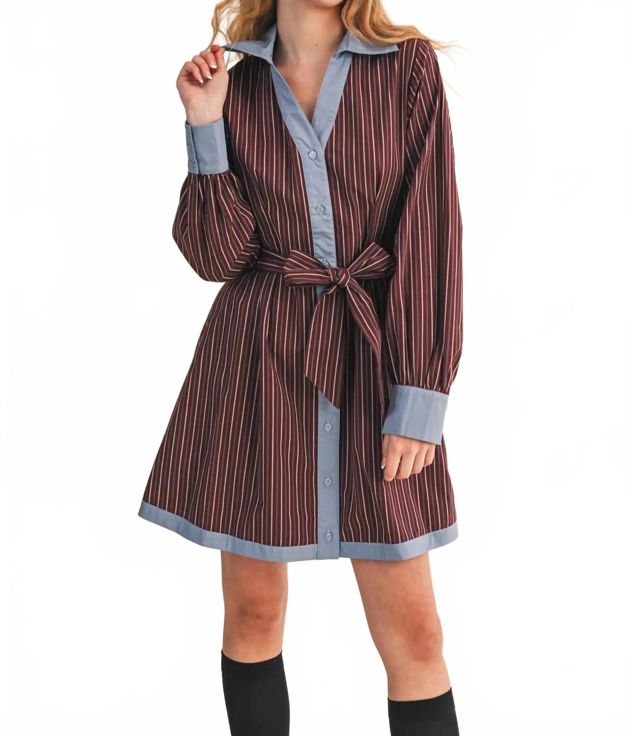 Marlboro Mini Dress In Burgundy