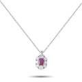 LB Exclusive 18K White Gold 1.09ct Diamond and Ruby Pendant Necklace MF25-041426