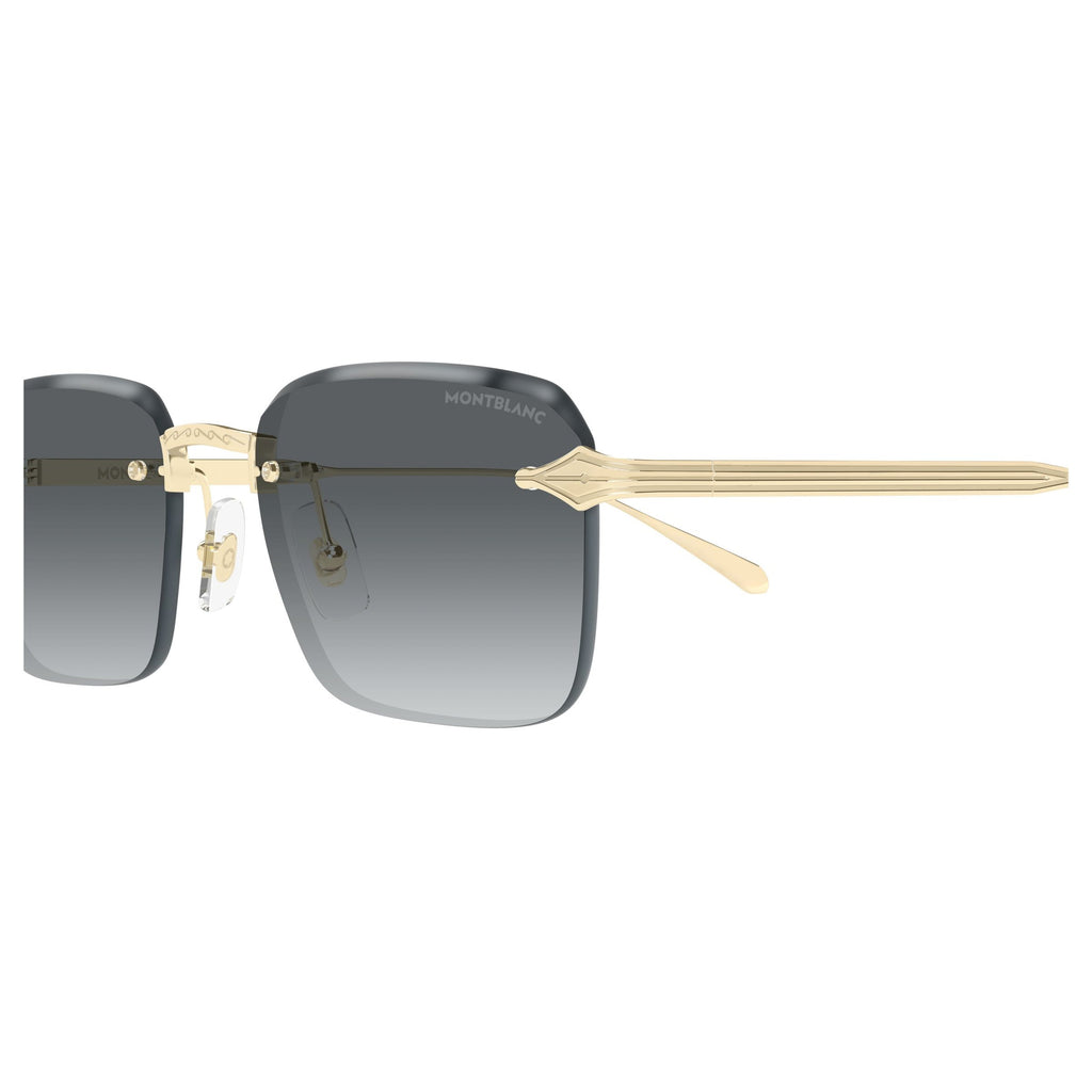 Rimless Square Sunglasses With Gold-Toned Metal Accents