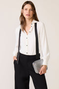 Women's Quinn Crepe Satin Bow Shirt