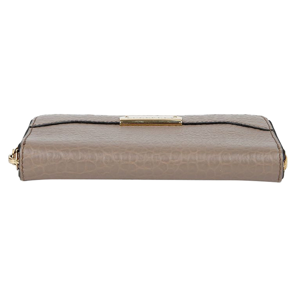Metal Logo Zipper Long Wallet