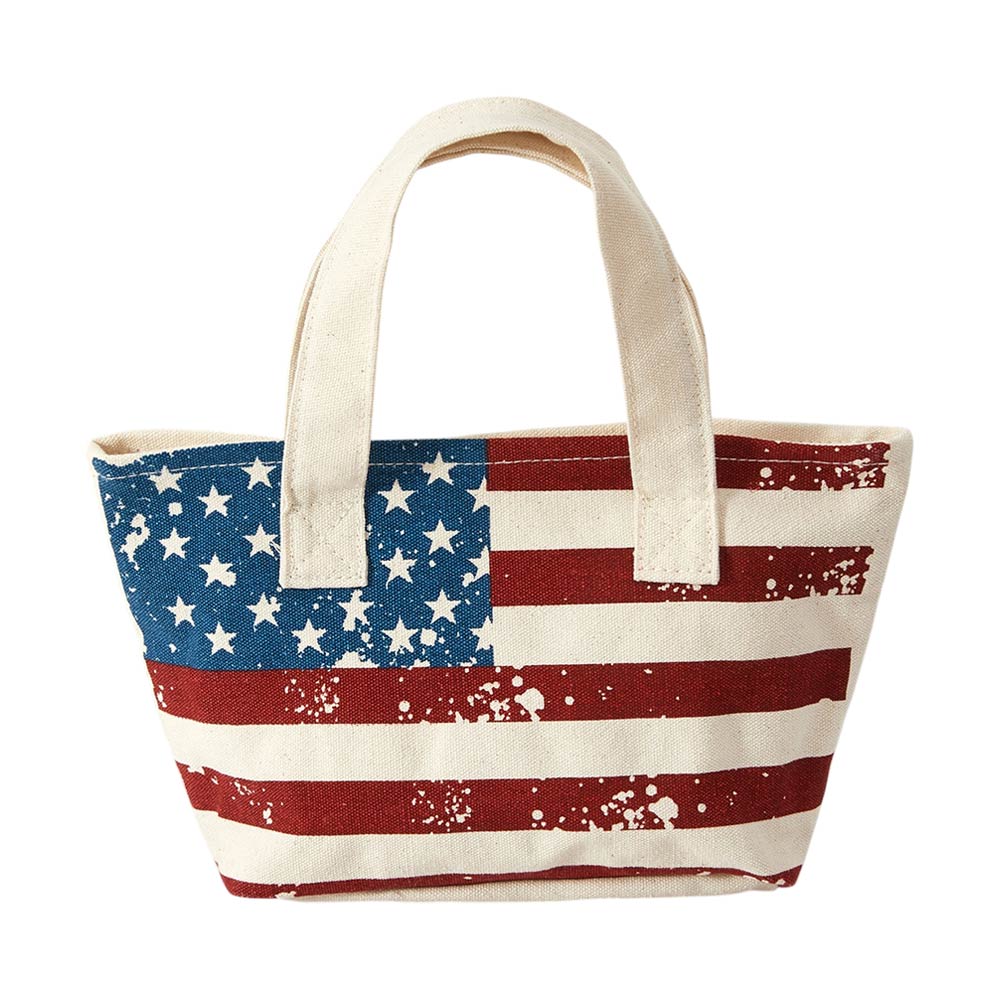 American USA Flag Small Canvas Tote Bag
