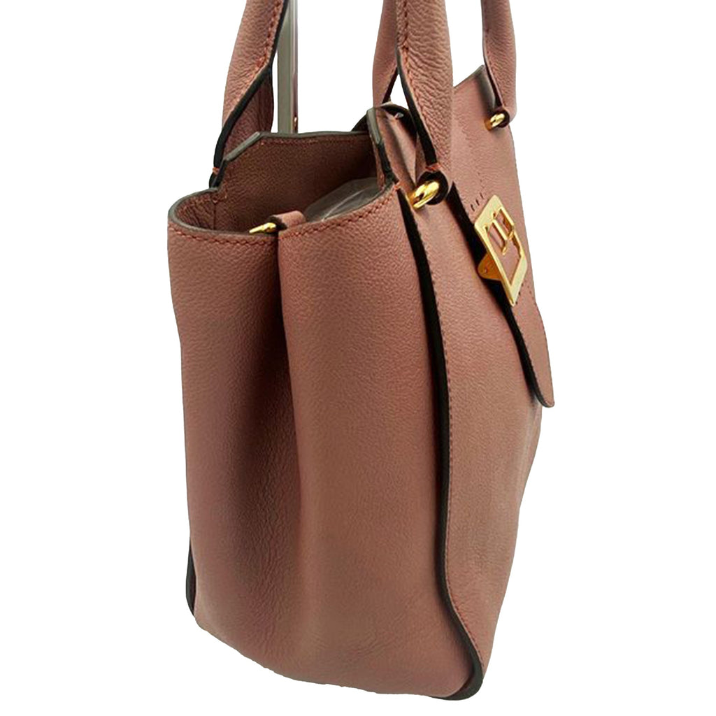 Leather Grainy Buckle Two-way Bag