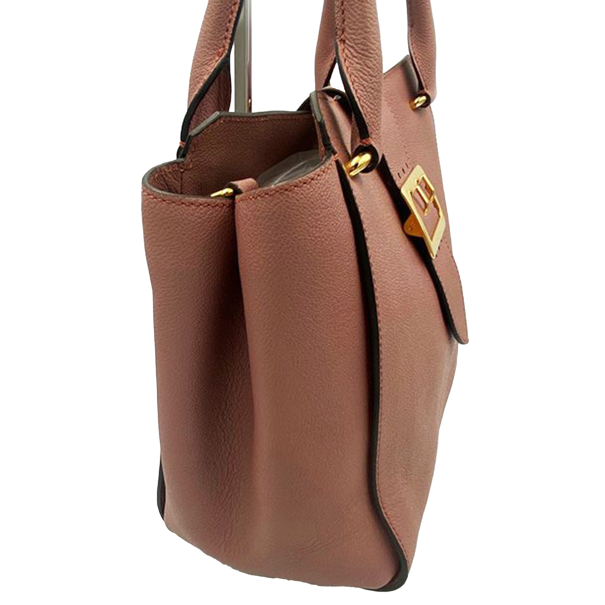 Leather Grainy Buckle Two-way Bag