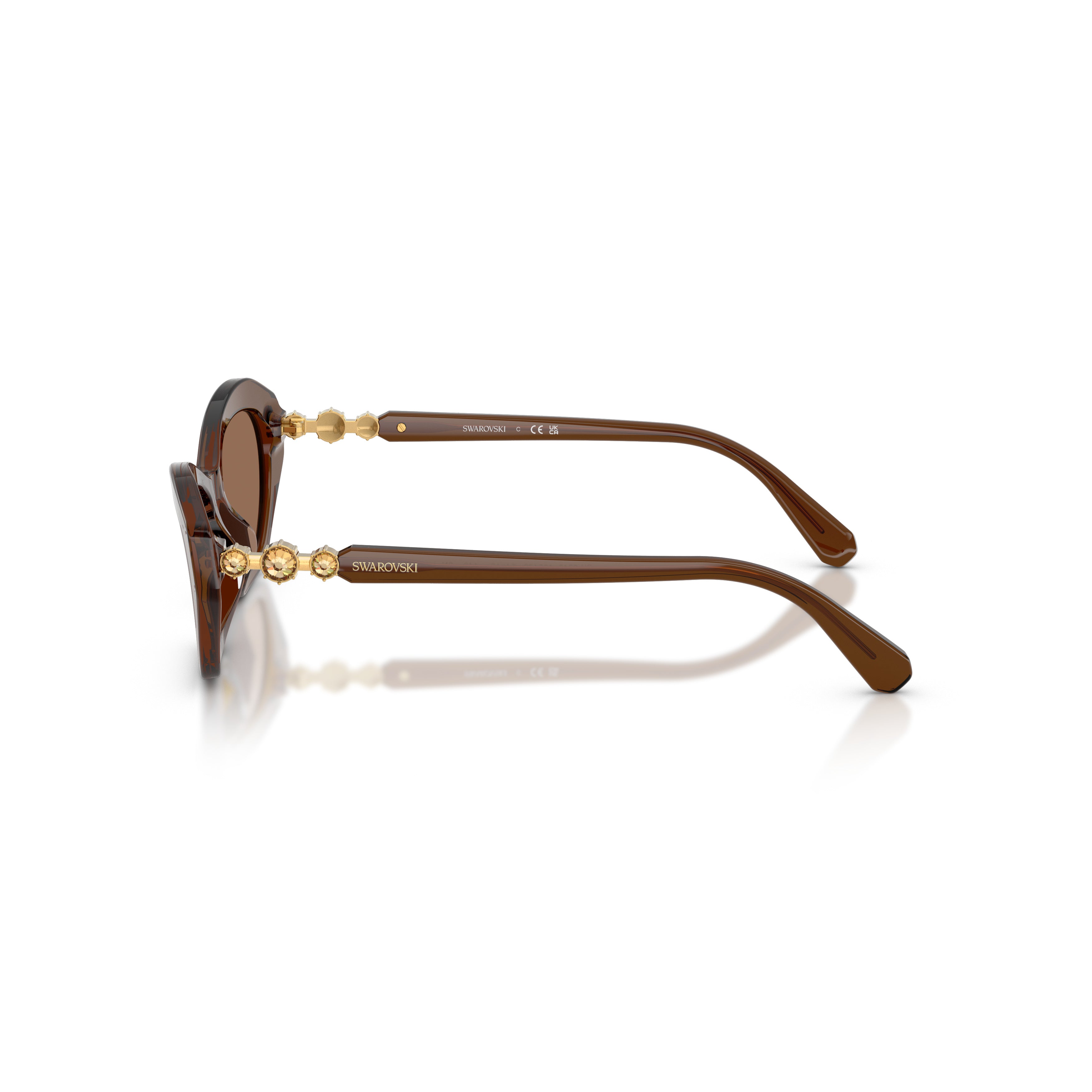0Sk6048 Geometric Cat-Eye Sunglasses with Gold Accents