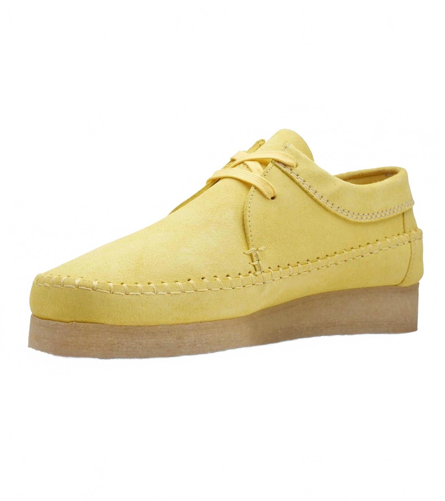 Men's Weaver Shoes In Bright Yellow Suede