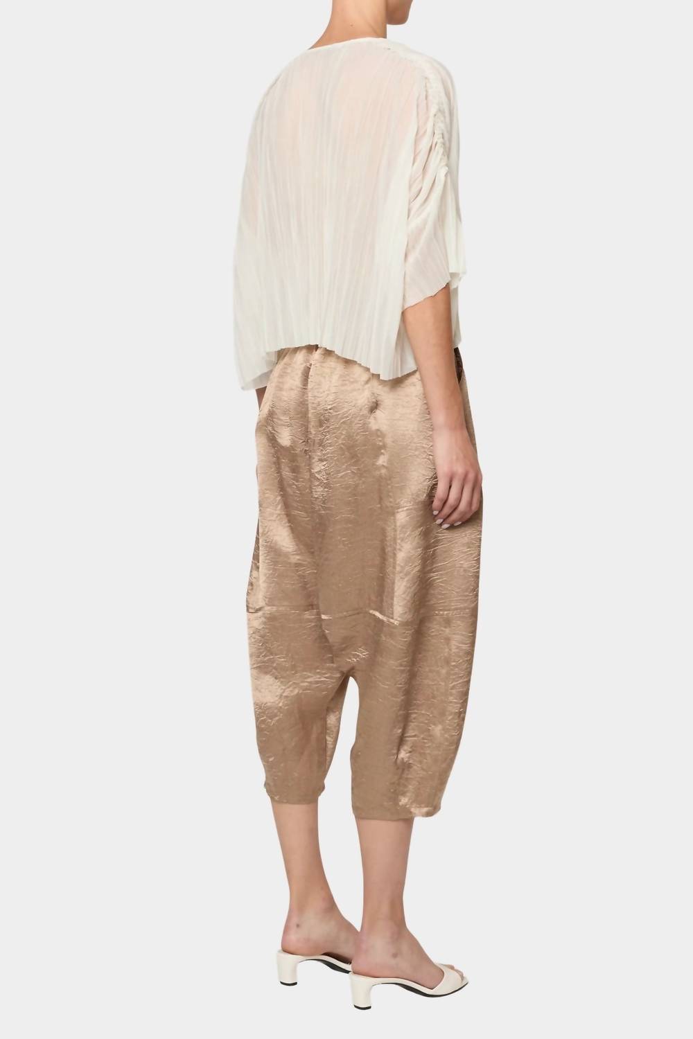 Kiko Satin Pants In Latte