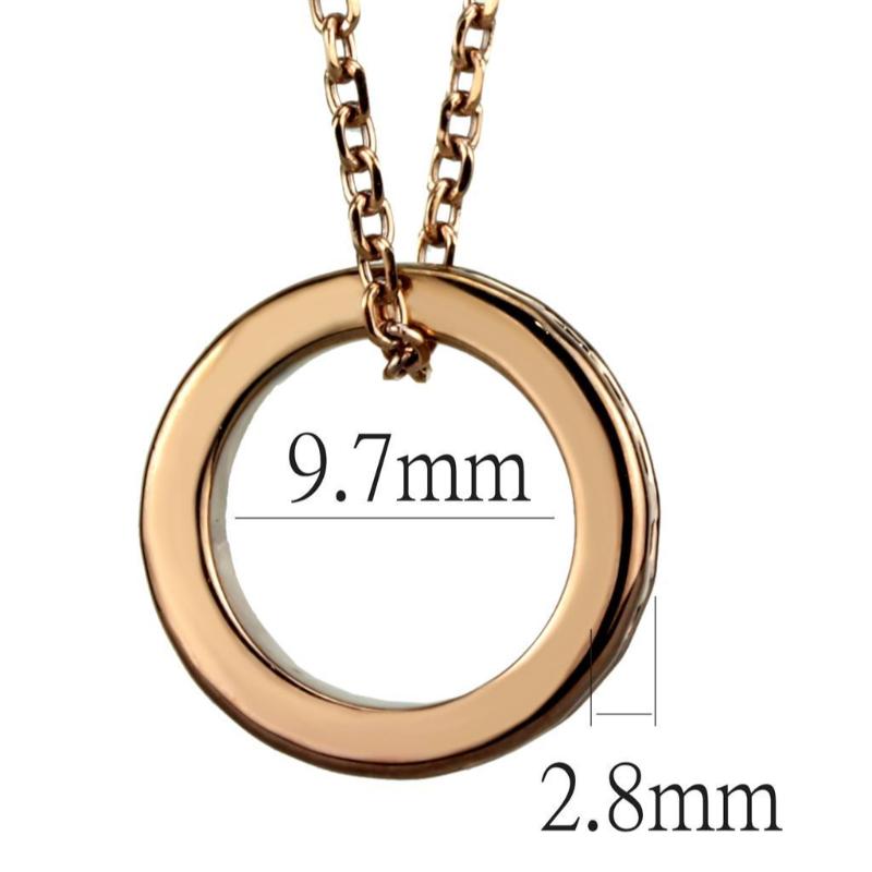 IP Rose Gold(Ion Plating) Brass Chain Pendant with Top Grade Crystal in Metallic Light Gold