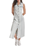 DKNY Maxi Button Front Dress